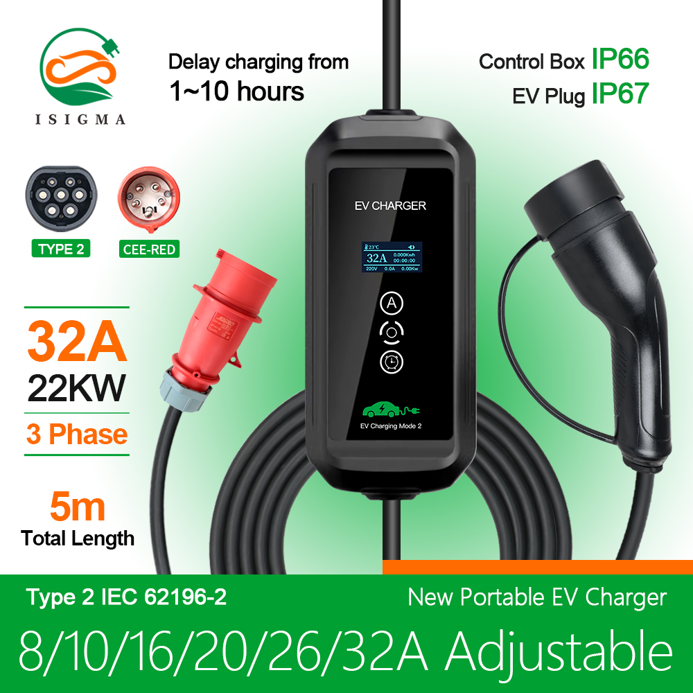 Elektrikli araç şarjı 22kw 3 F - Ev Charger Type 2 22Kw 32A 3 Phase incelemesi ve fiyatı