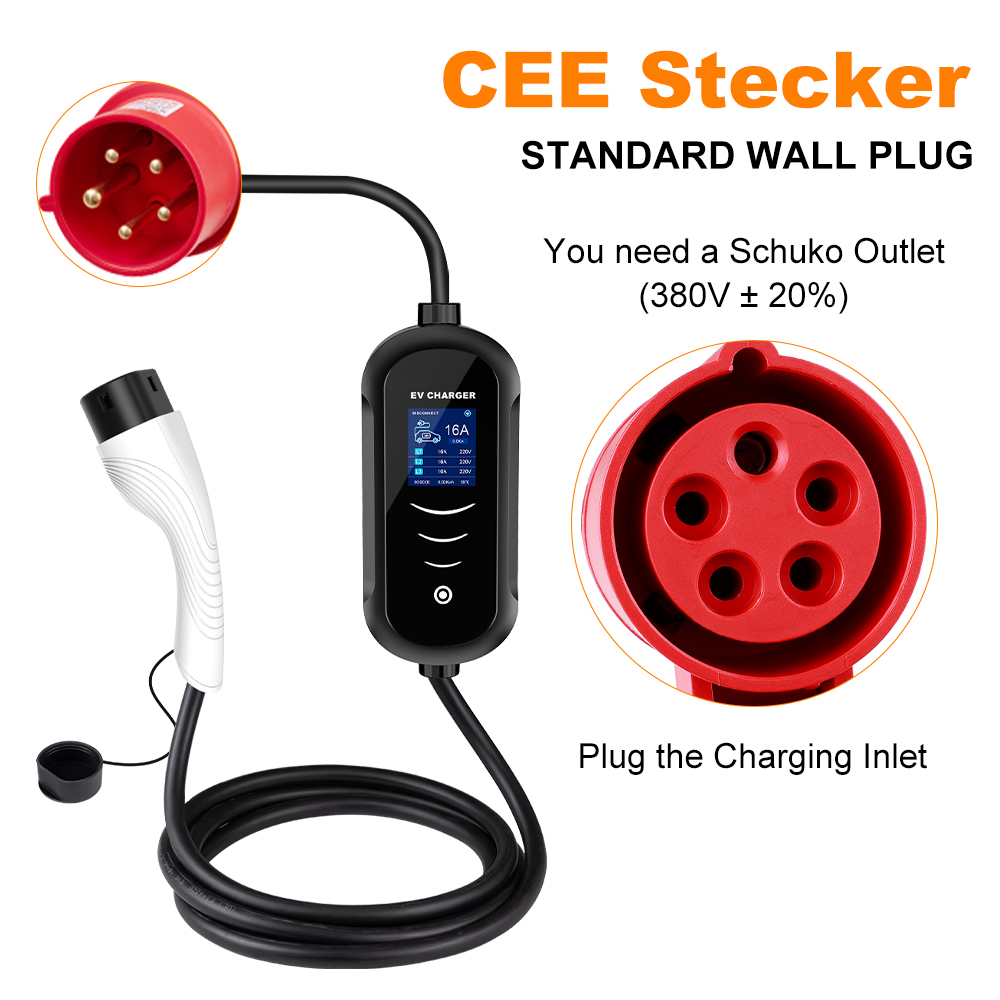 IPENGEN 11KW 16A 3 fazlı EV ta - Type 2 Portable Ev Charger 11Kw Cee incelemesi ve fiyatı